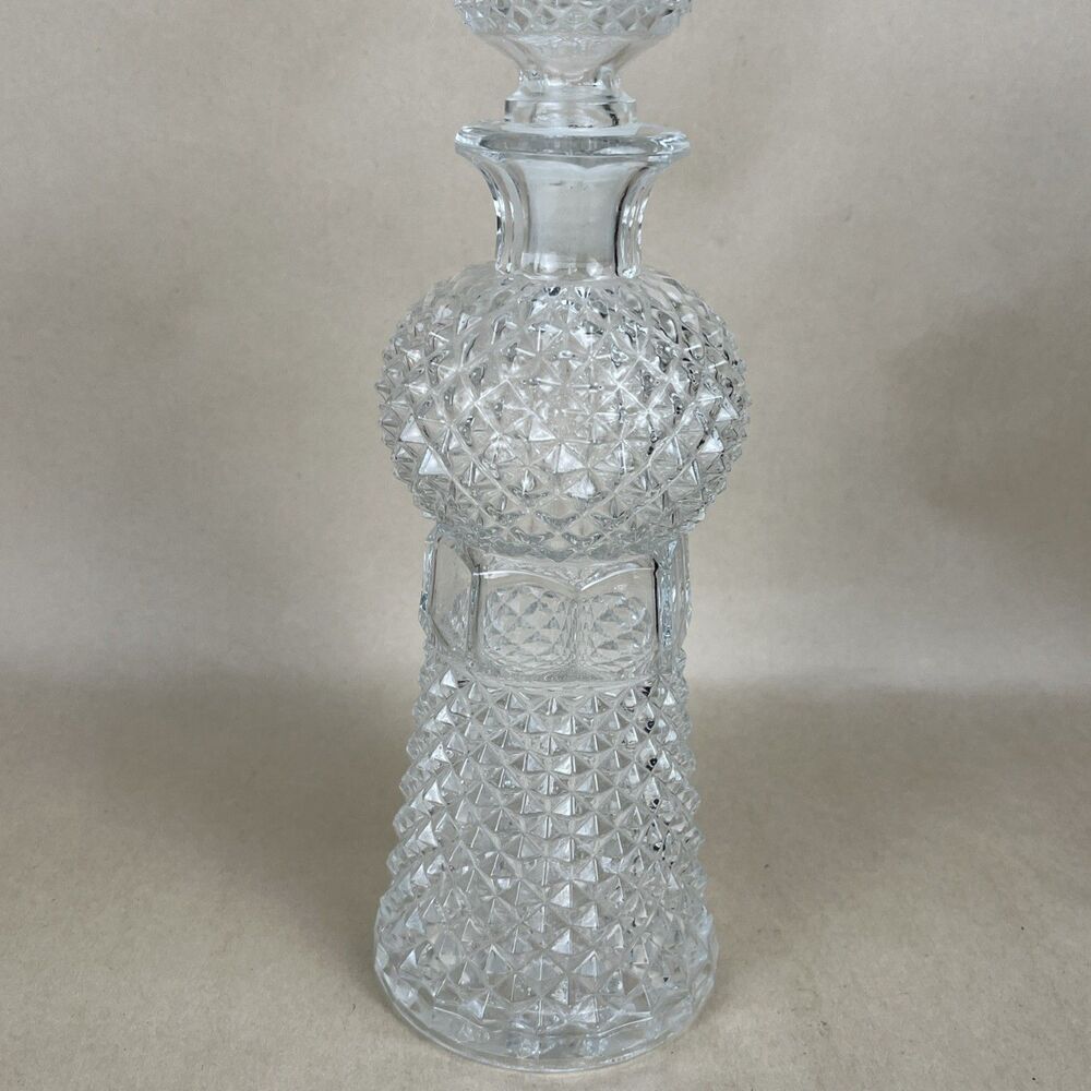 Vintage Oberglas Austria Diamond Point‎ Crystal Liquor Decanter 24oz - Picture 3 of 6